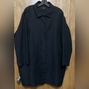 COS Minimalist/Sculpted Black Linen Blend Coat Sz 12